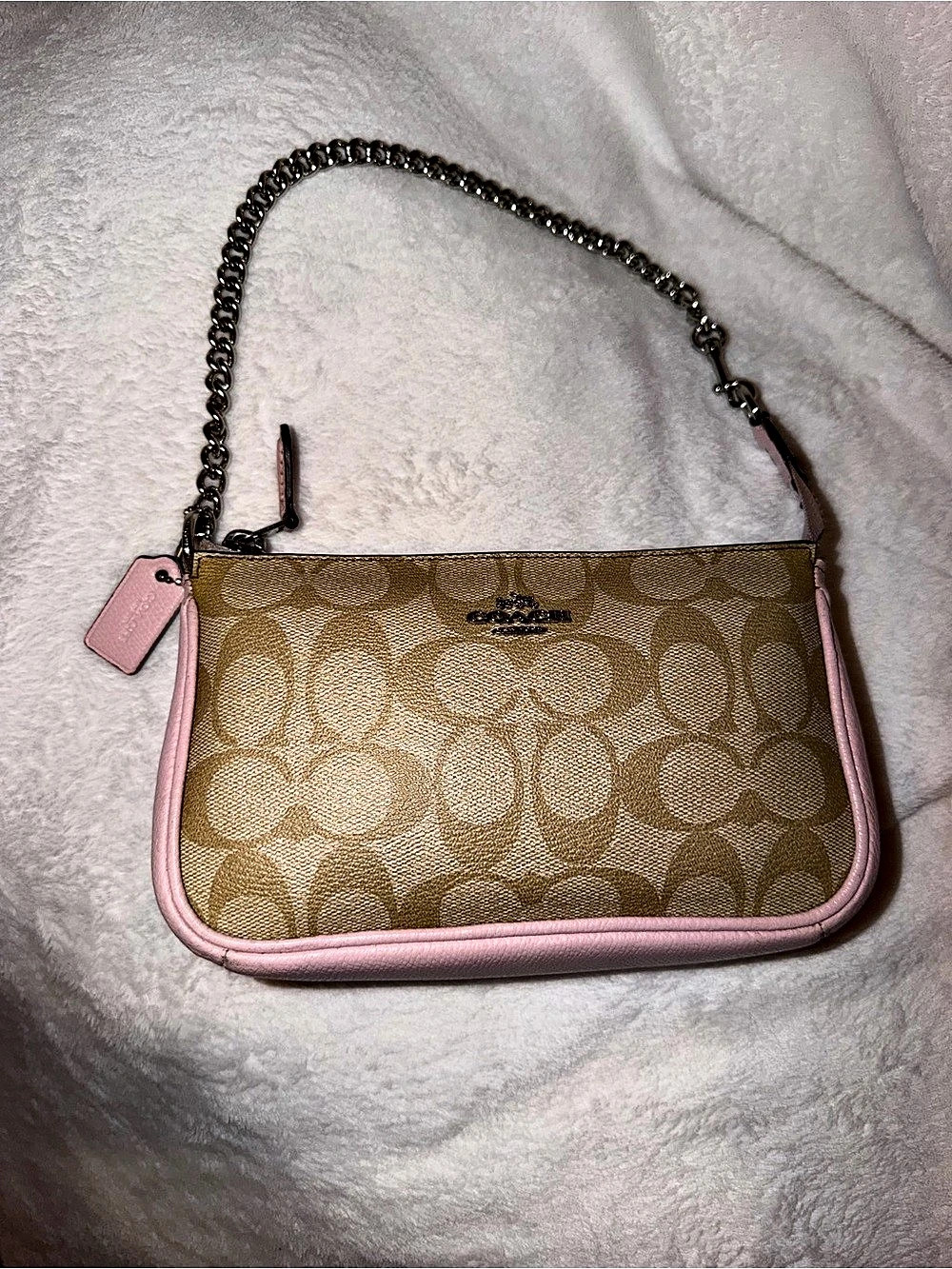 Coach Nolita 19 In Signature Canvas Shoulder Bag Pink & Brown